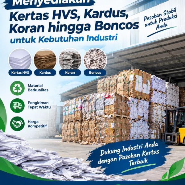 Kertassindo Menyediakan Kertas HVS, Kardus, Koran hingga Boncos untuk Kebutuhan Industri
